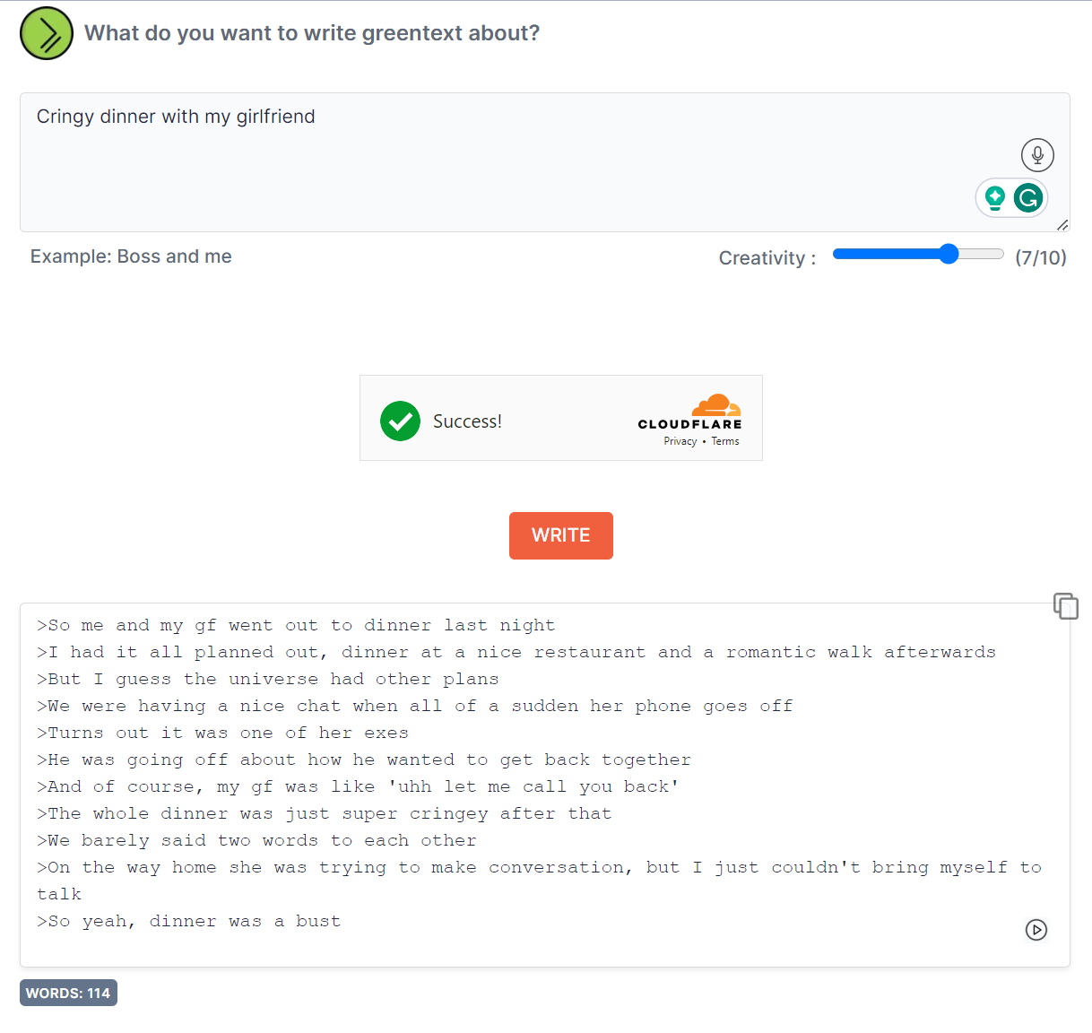 Greentext AI Example - ToolBaz